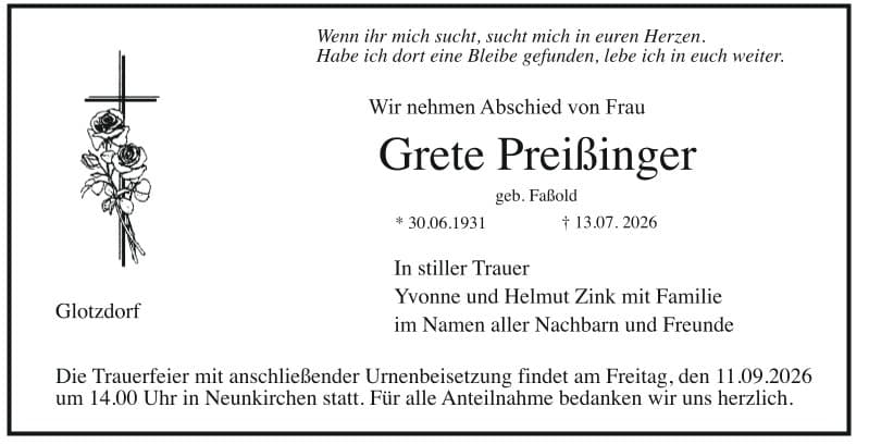 Frau Grete Preißinger
