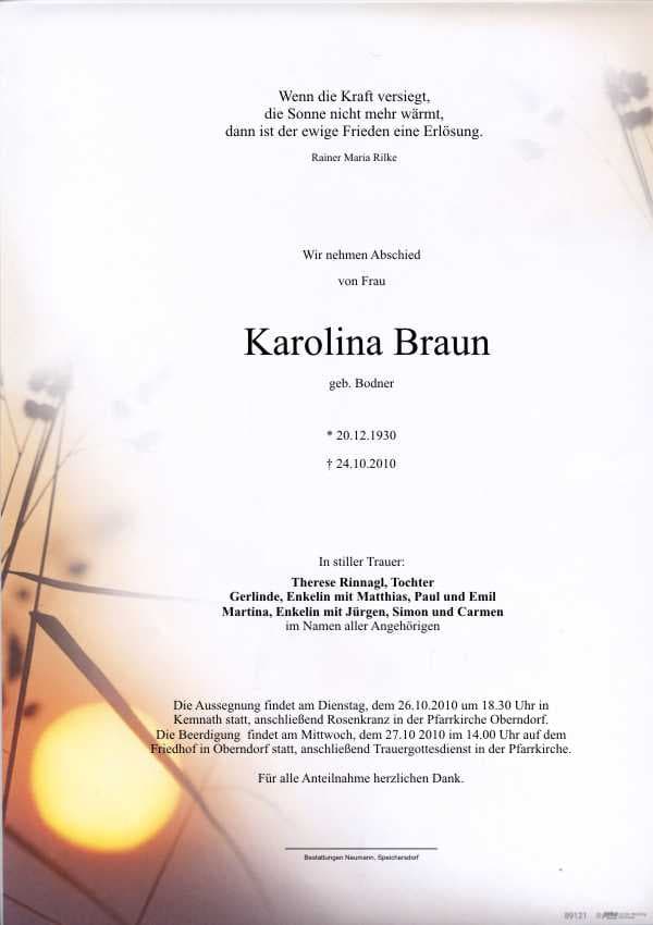 Frau Karolina Braun