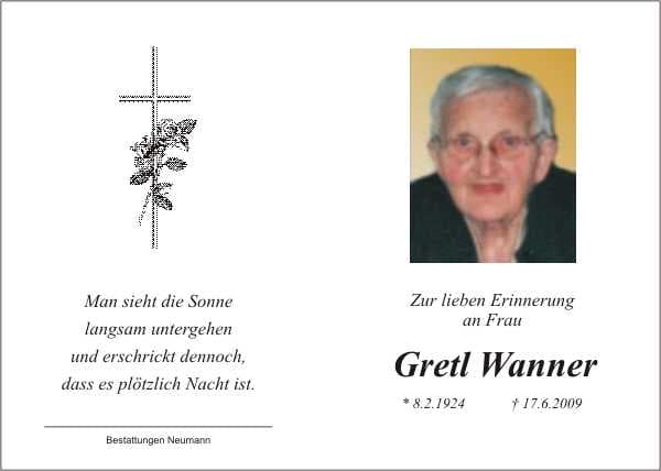 Frau Margarete Wanner