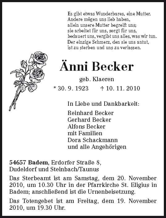 Frau Anna Becker