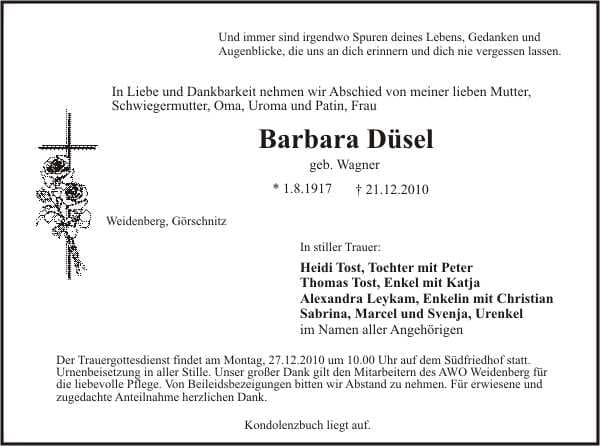 Frau Barbara Düsel