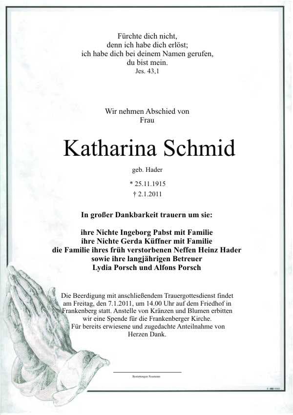 Frau Katharina Schmid