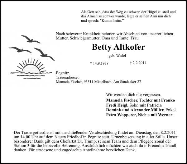 Frau Betty Altkofer