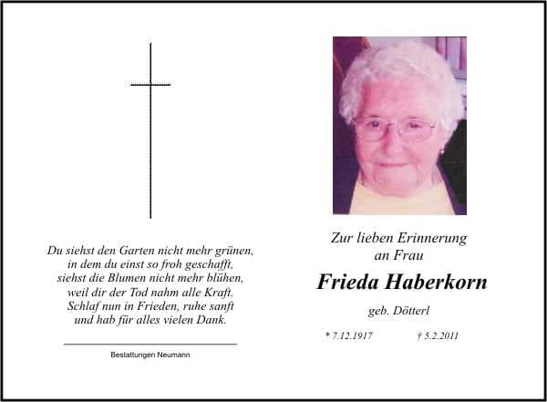 Frau Frieda Haberkorn