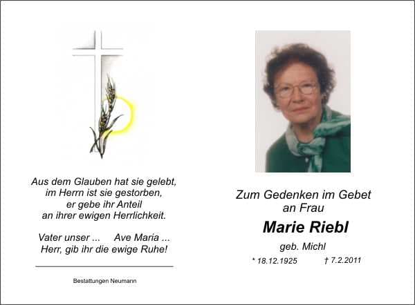 Frau Marie Riebl