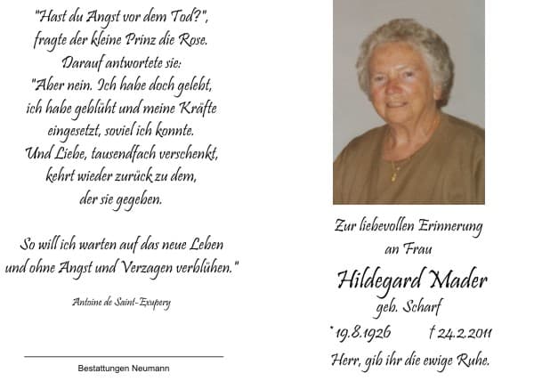 Frau Hildegard Mader
