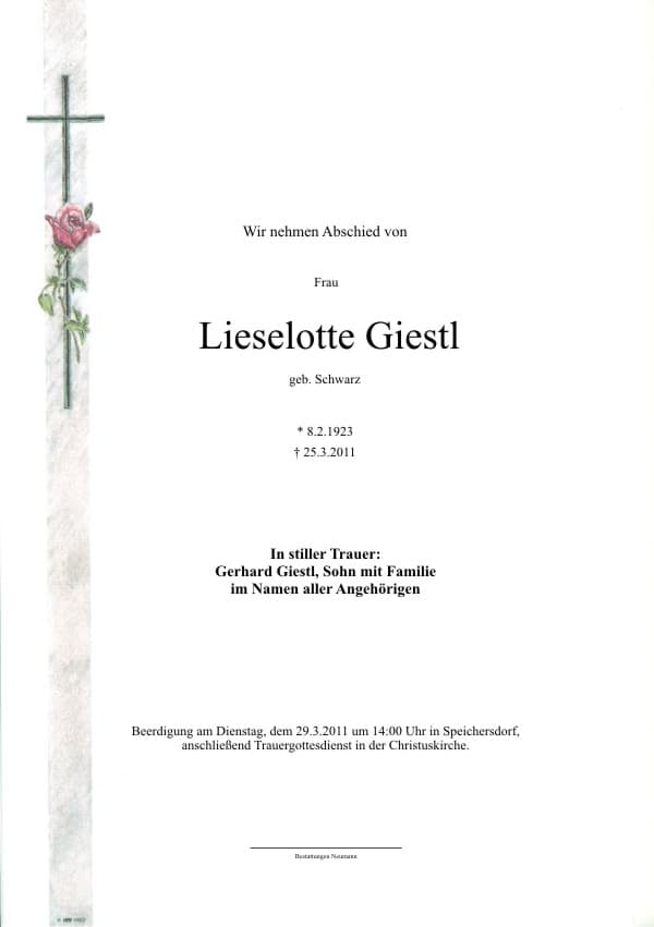 Frau Lieselotte Giestl