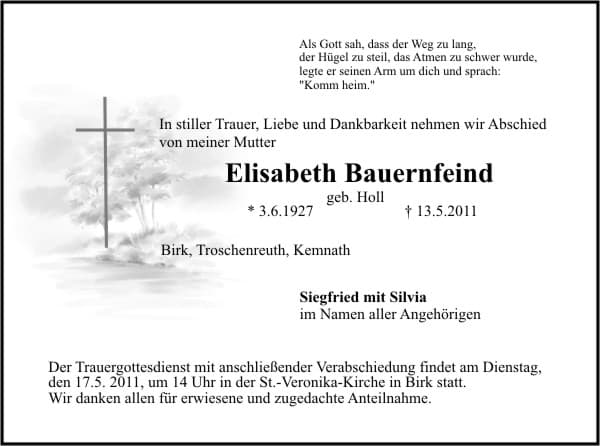 Frau Elisabeth Bauernfeind