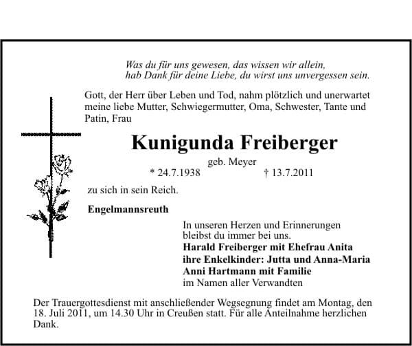 Frau Kunigunda Freiberger