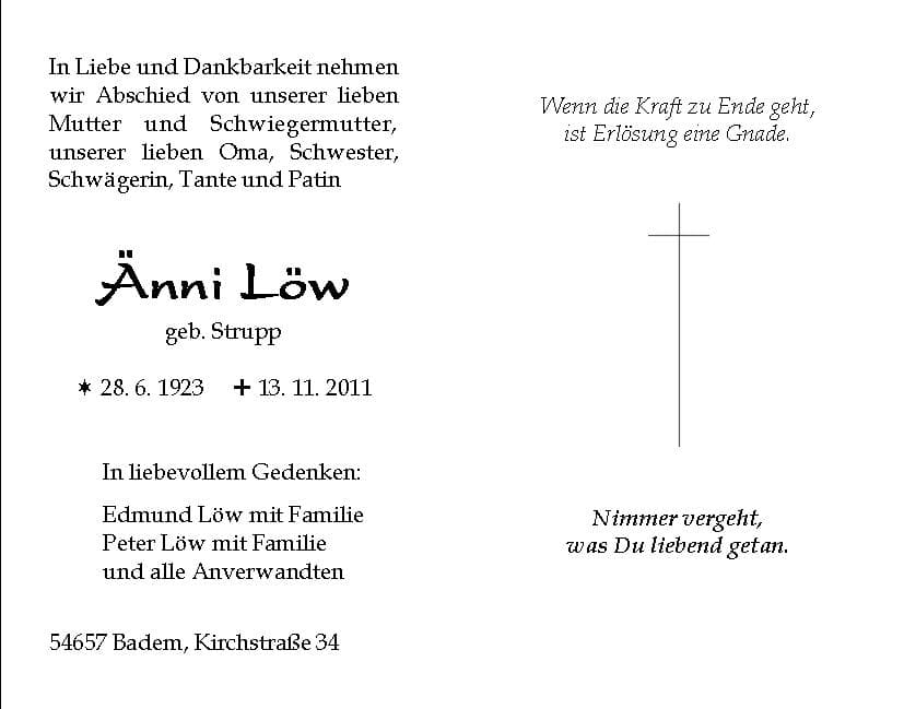 Frau Änni Löw