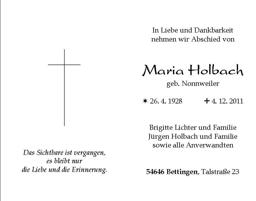 Frau Maria Holbach