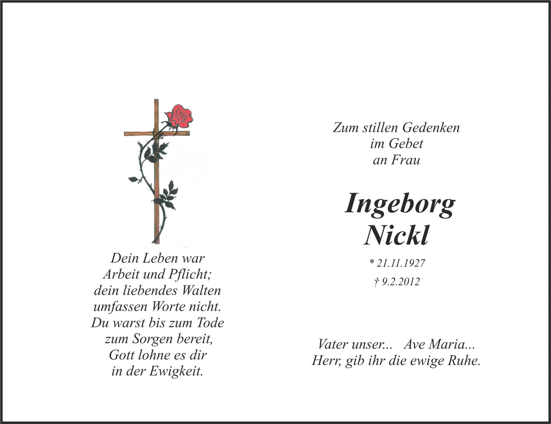 Frau Ingeborg Nickl