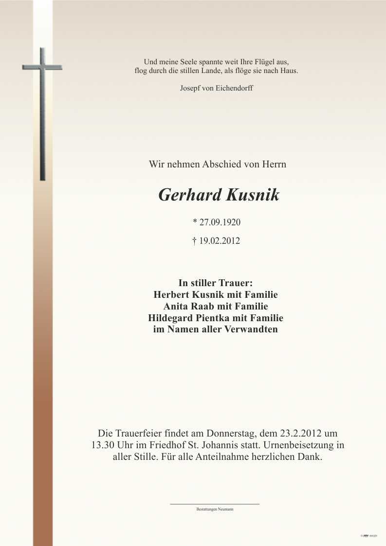 Herr Gerhard Kusnik