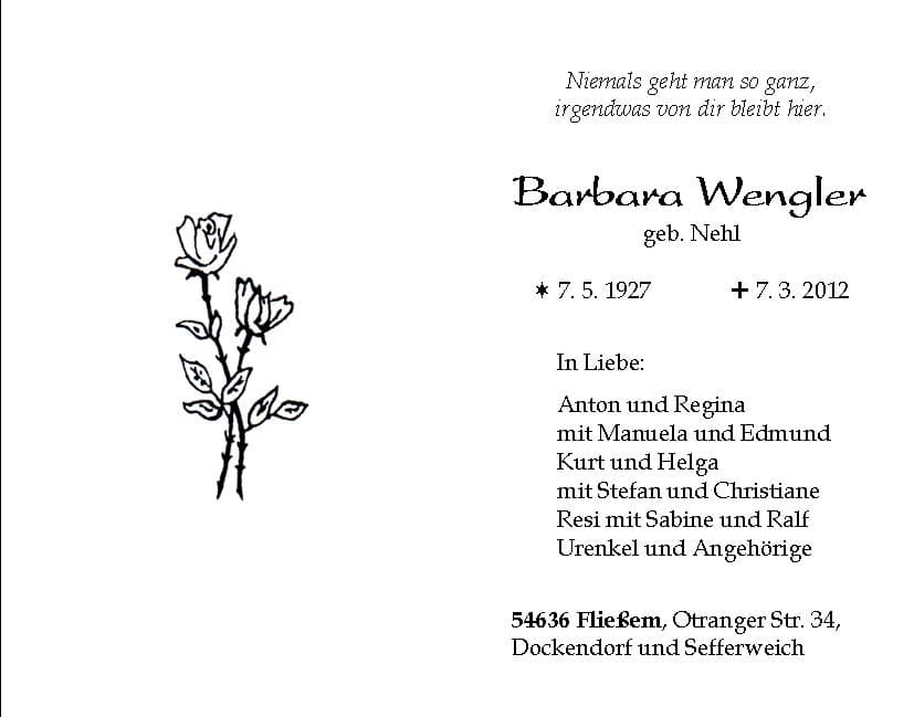 Frau Barbara Wengler