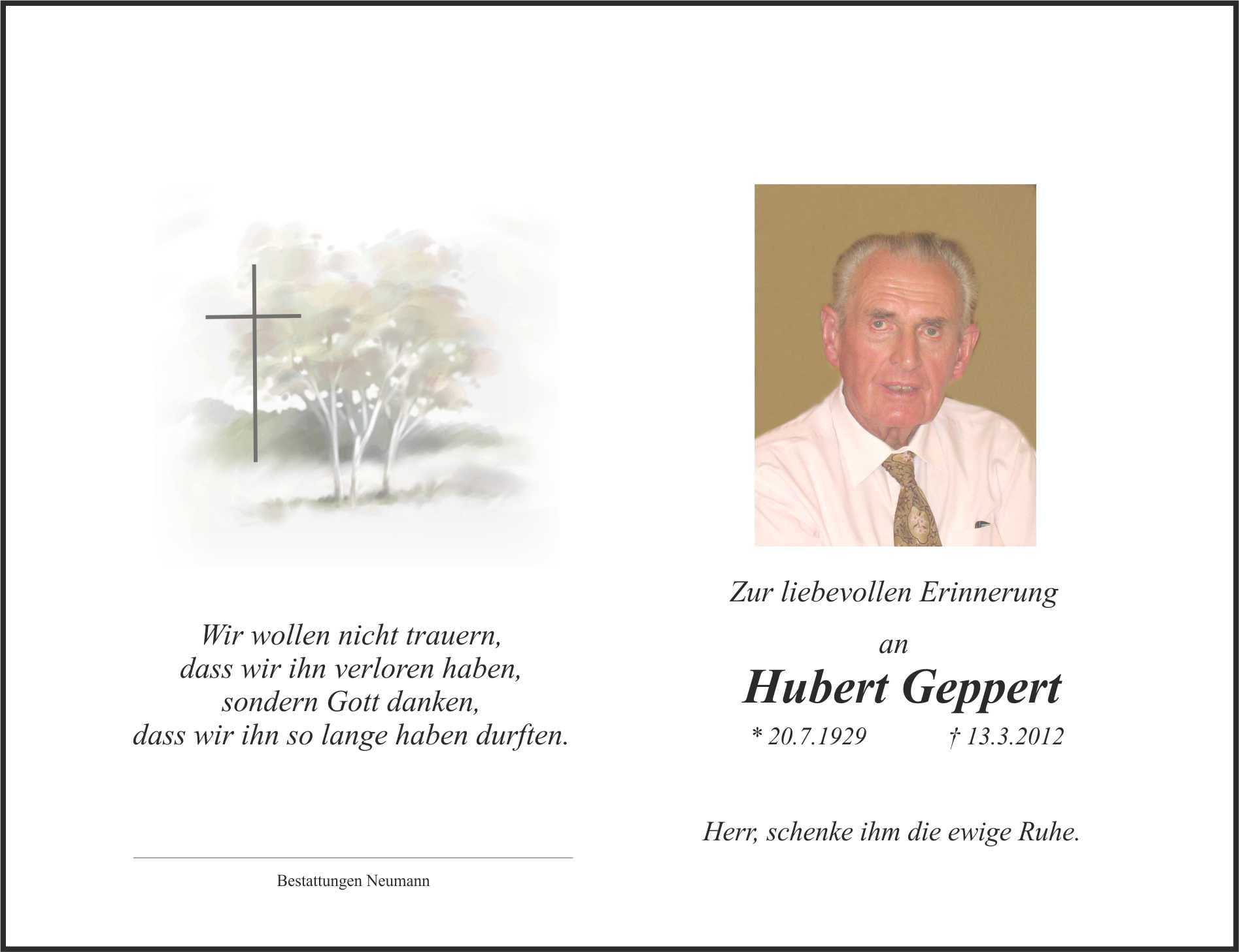 Herr Hubert Geppert