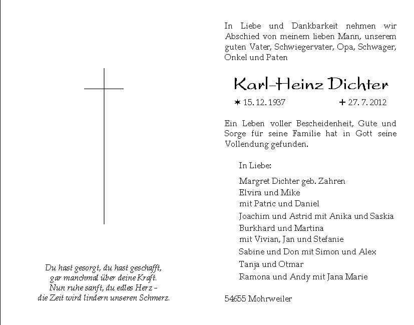 Herr Karl-Heinz Dichter