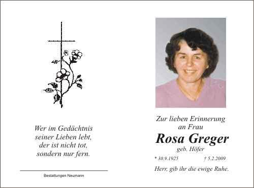 Frau Rosa Greger