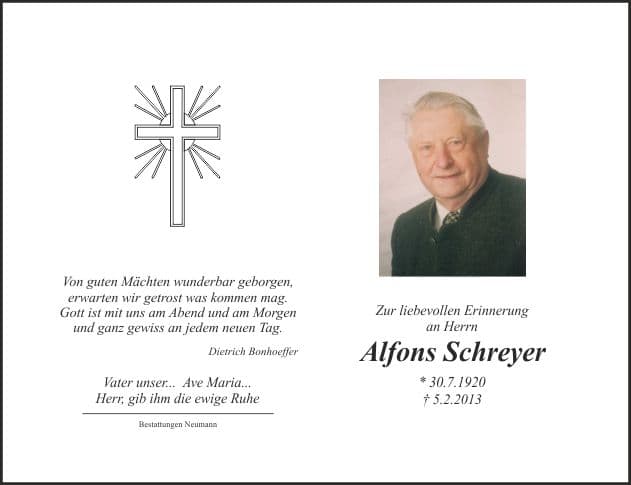 Herr Alfons Schreyer