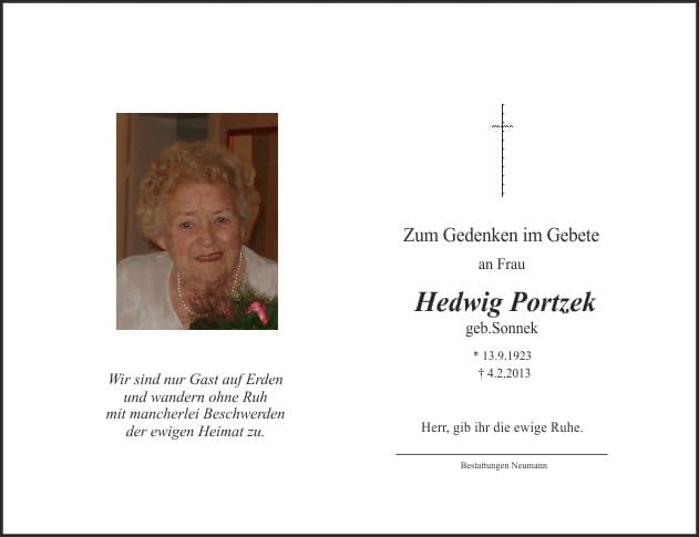 Frau Hedwig Portzek