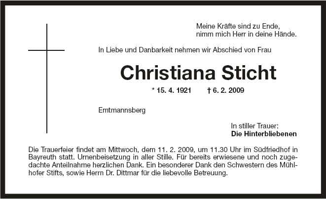 Frau Christiana Sticht