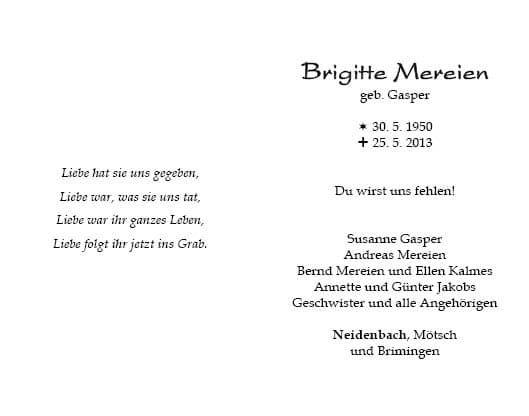 Frau Brigitte Mereien