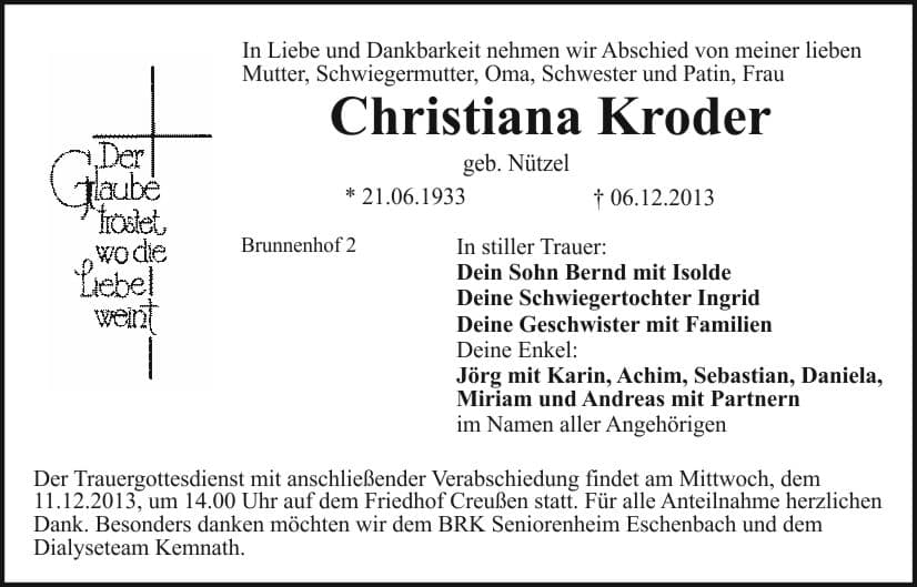Frau Kristiana Kroder
