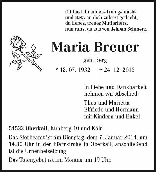 Frau Maria Breuer