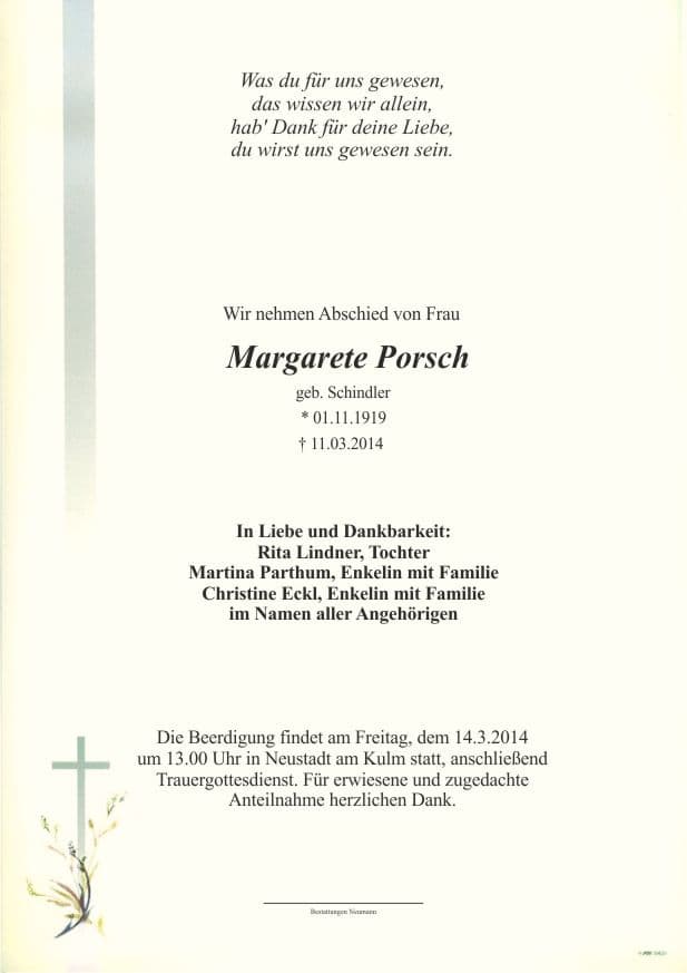 Frau Margarete Porsch