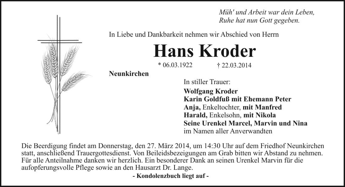 Herr Hans Kroder