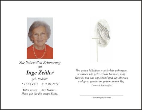 Frau Inge Zeitler
