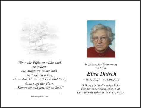 Frau Elise Dütsch