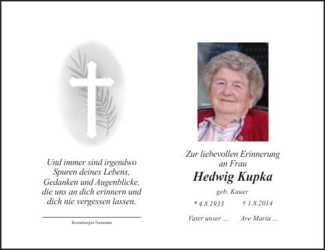 Frau Hedwig Kupka