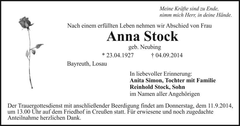 Frau Anna Stock