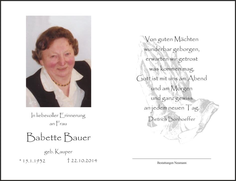 Frau Babette Bauer