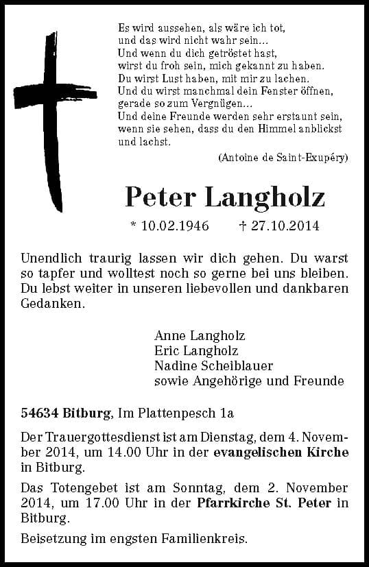 Herr Peter Langholz
