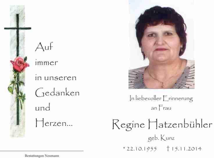 Frau Regine Hatzenbühler