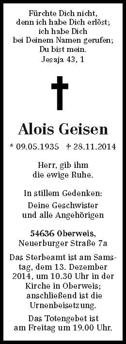 Herr Alois Geisen