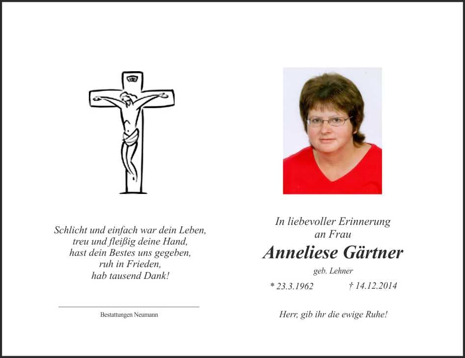 Frau Anneliese Gärtner