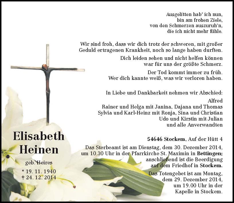 Frau Elisabeth Heinen