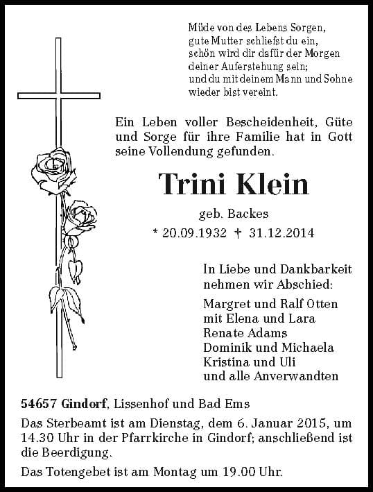 Frau Trini Klein