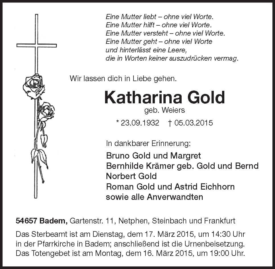 Frau Katharina Gold