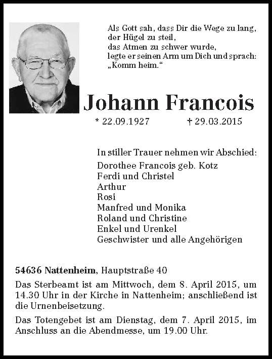 Herr Johann Francois
