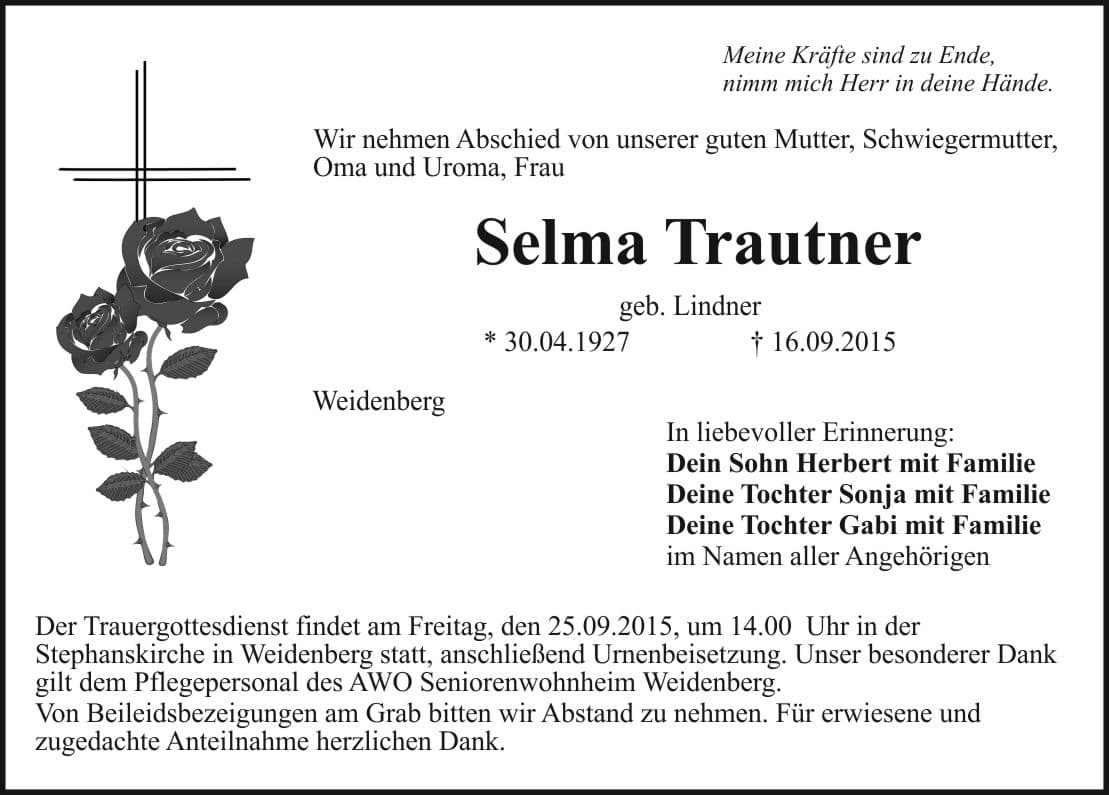 Frau Selma Trautner