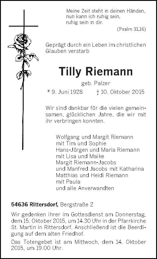 Frau Tilly Riemann