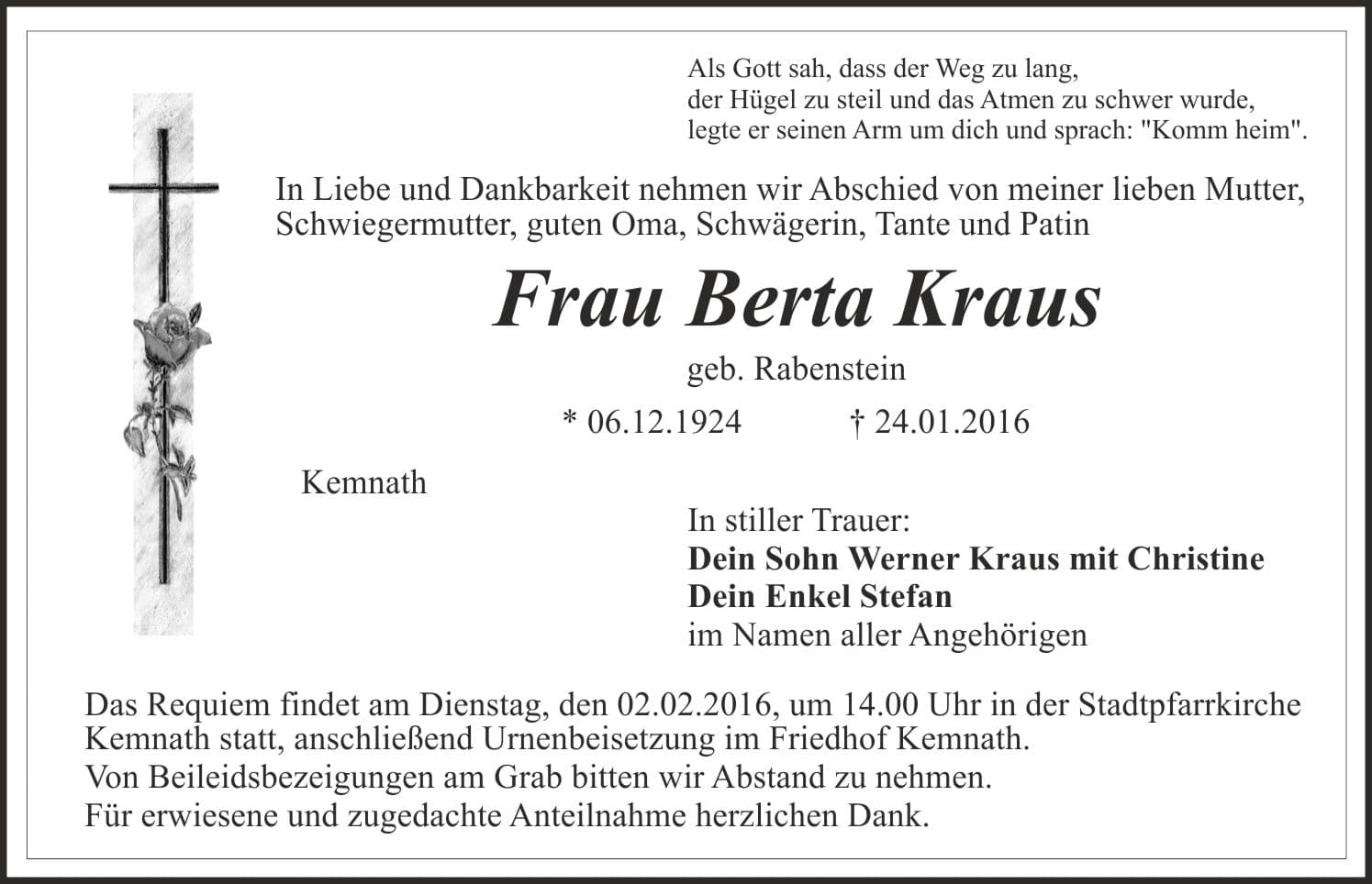 Frau Berta Kraus