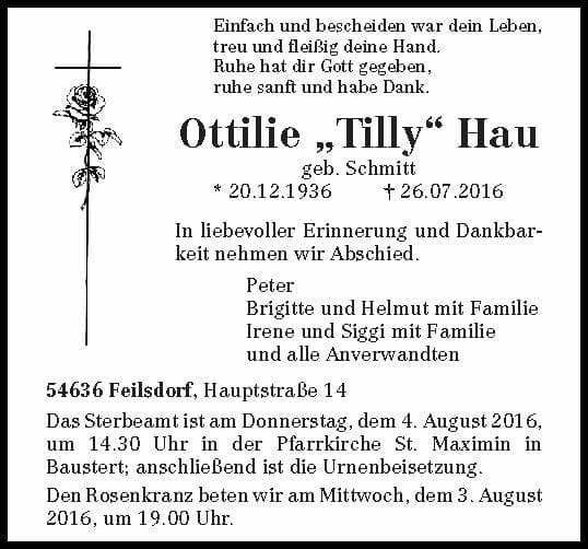 Frau Tilly Hau