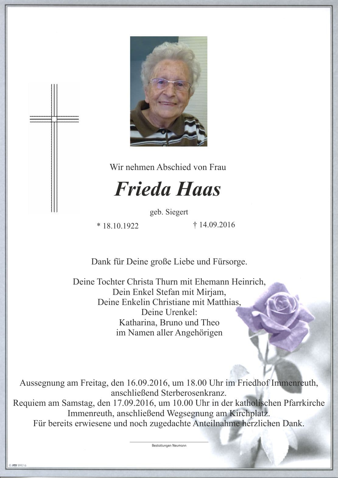 Frau Frieda Haas