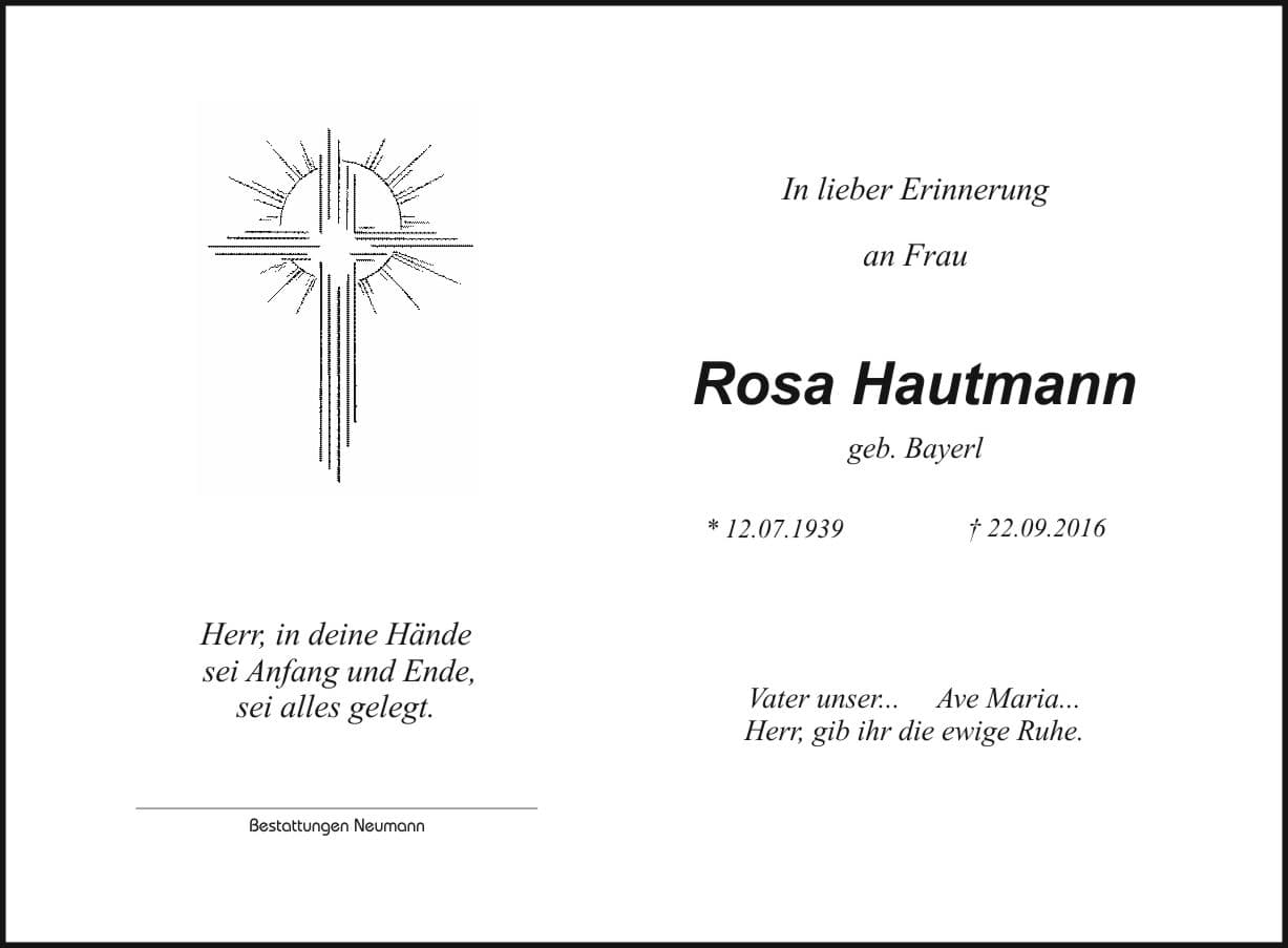 Frau Rosa Hautmann
