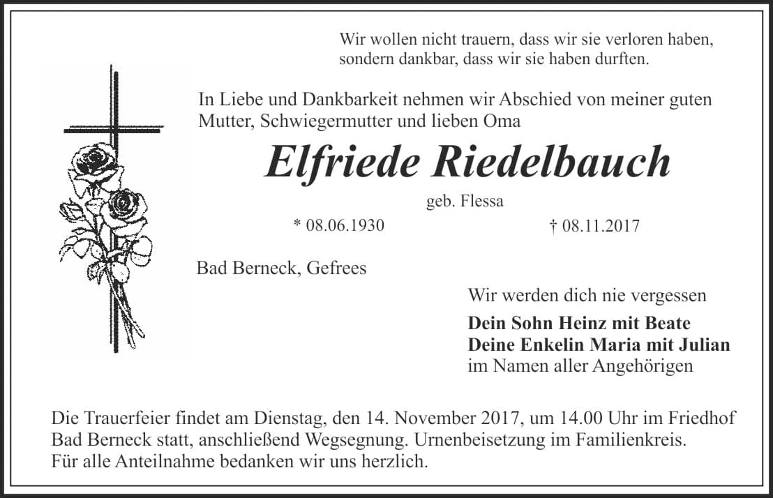 Frau Elfriede Riedelbauch
