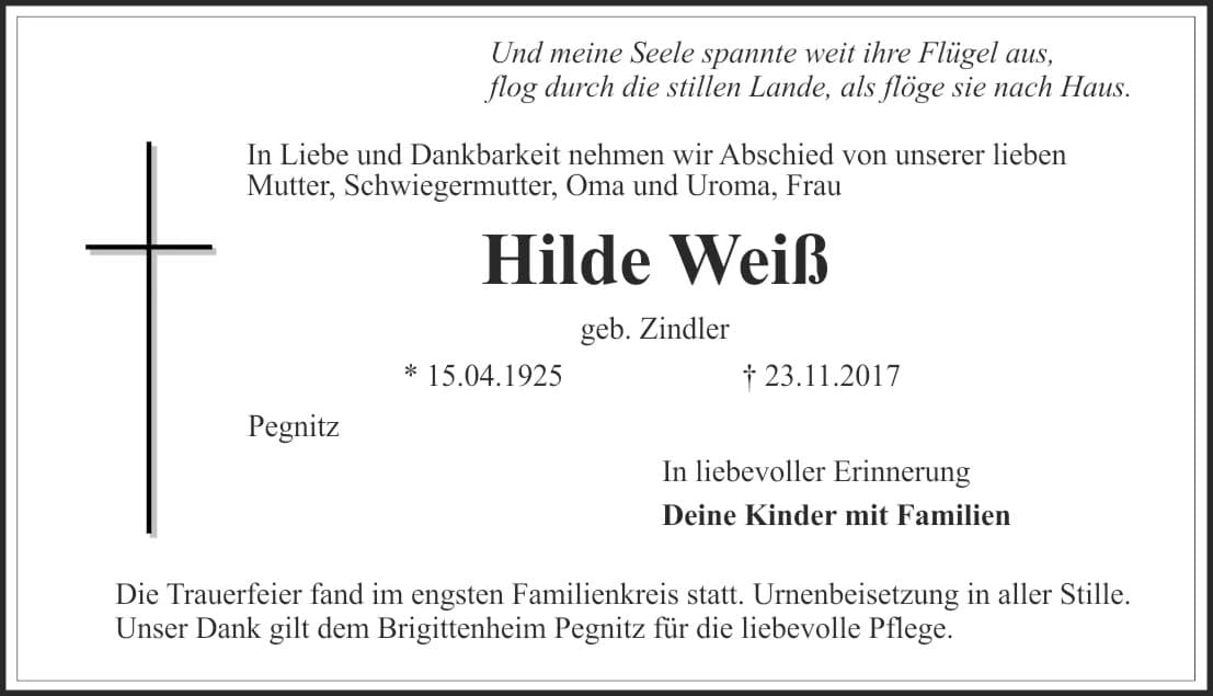 Frau Hilde Weiß